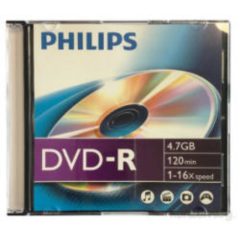 DVD lemez Philips 4,7GB slim műanyag tokos