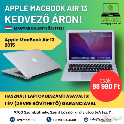 Apple MacBook Air 13 2015 MAGYAR BILLENTYŰZETTEL