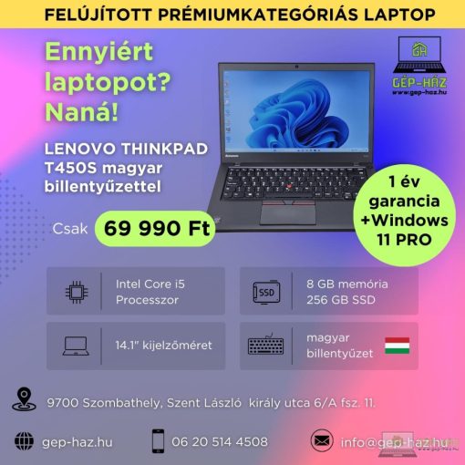 Lenovo ThinkPad T450s MAGYAR BILLENTYŰZETTEL