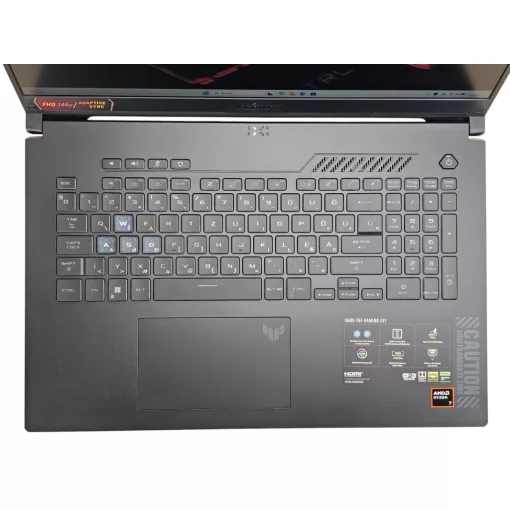 Asus TUF Gaming A17 - Gamer Laptop + Nvidia / AMD Ryzen 7 / 16GB RAM / 512GB SSD / Magyar billentyűzet
